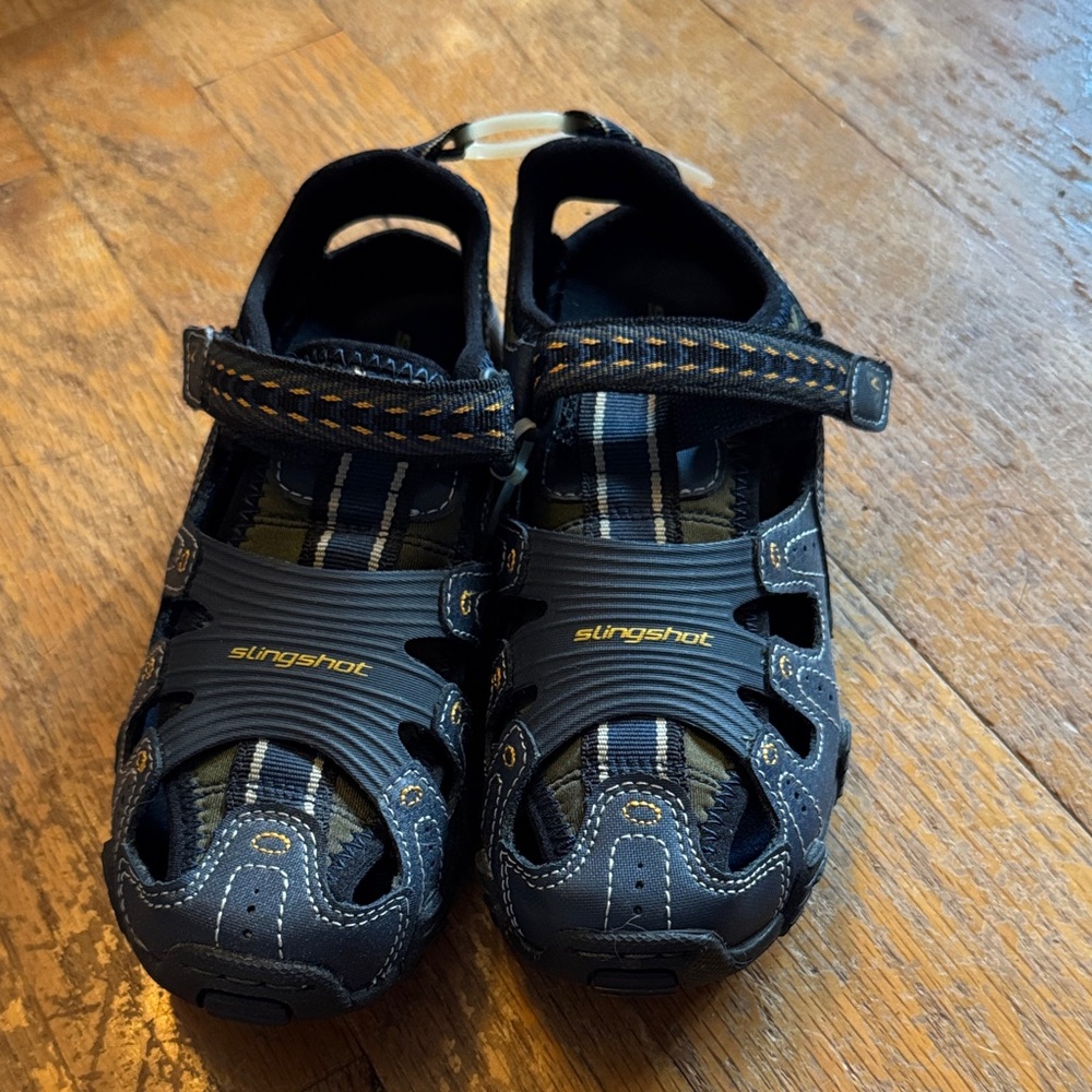 Stride Rite Black and Yellow Kids Sandals